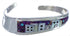 Native American Design Multicolor Sterling Silver Bracelet RS40908
